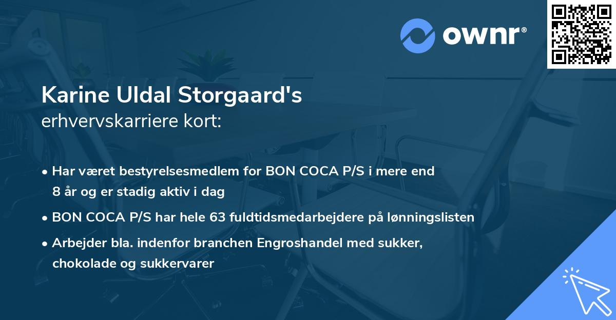 Karine Uldal Storgaard's erhvervskarriere kort