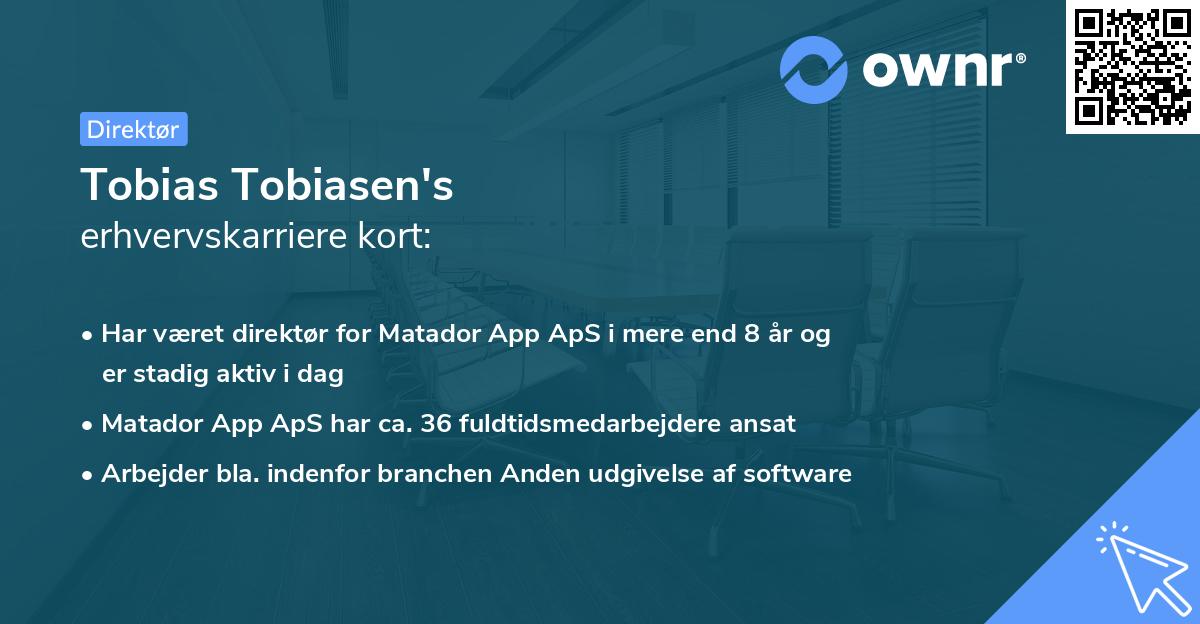 Tobias Tobiasen's erhvervskarriere kort