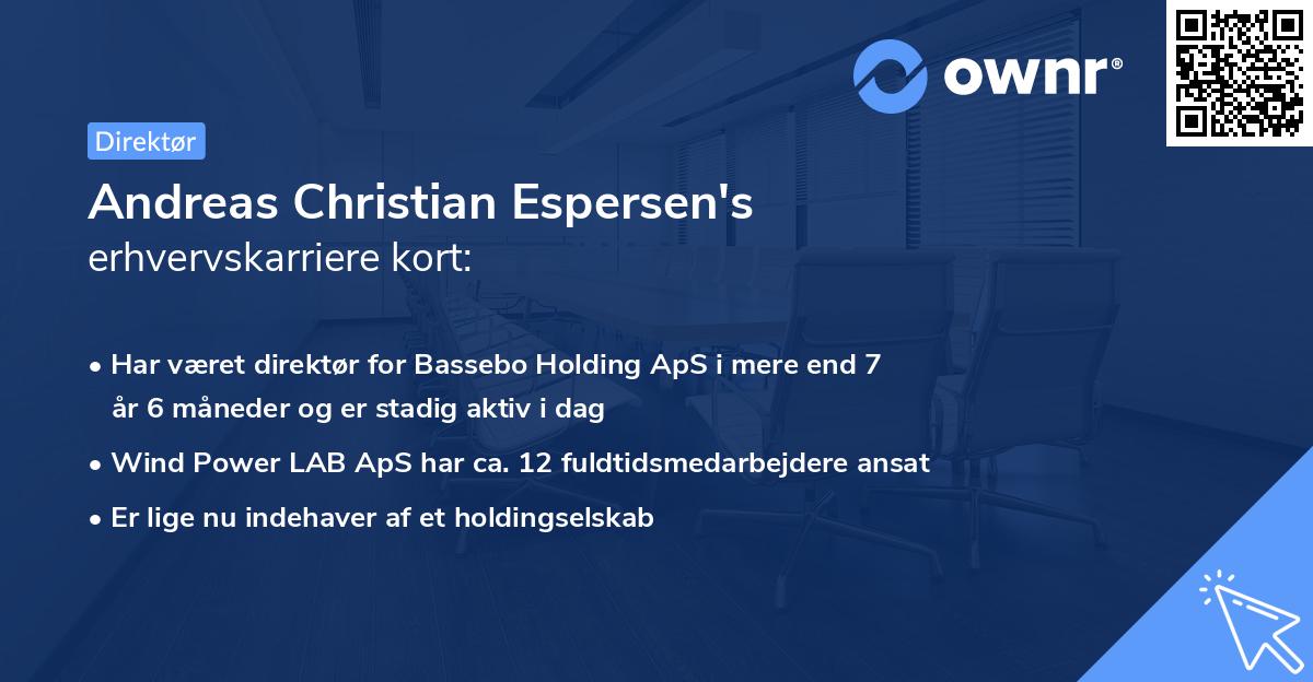 Andreas Christian Espersen's erhvervskarriere kort