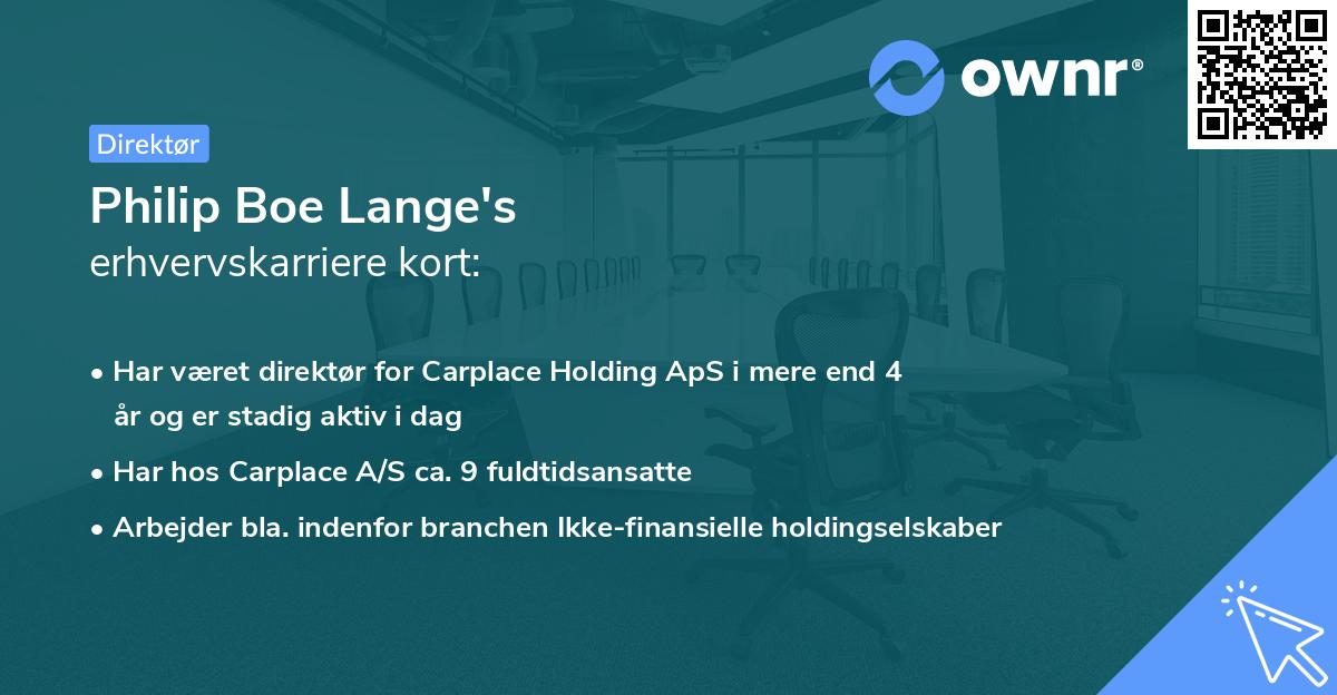 Philip Boe Lange's erhvervskarriere kort