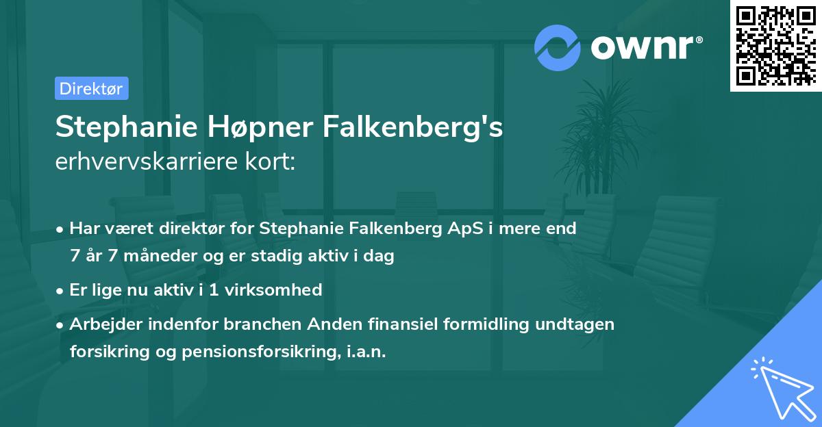 Stephanie Høpner Falkenberg's erhvervskarriere kort