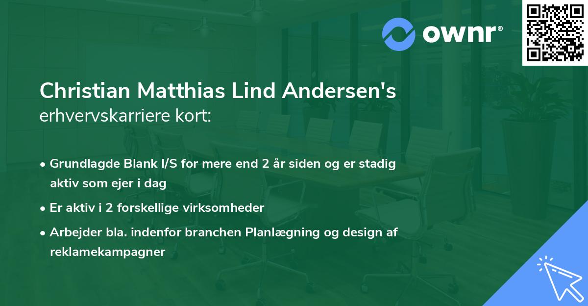 Christian Matthias Lind Andersen's erhvervskarriere kort