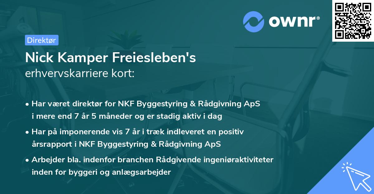 Nick Kamper Freiesleben's erhvervskarriere kort