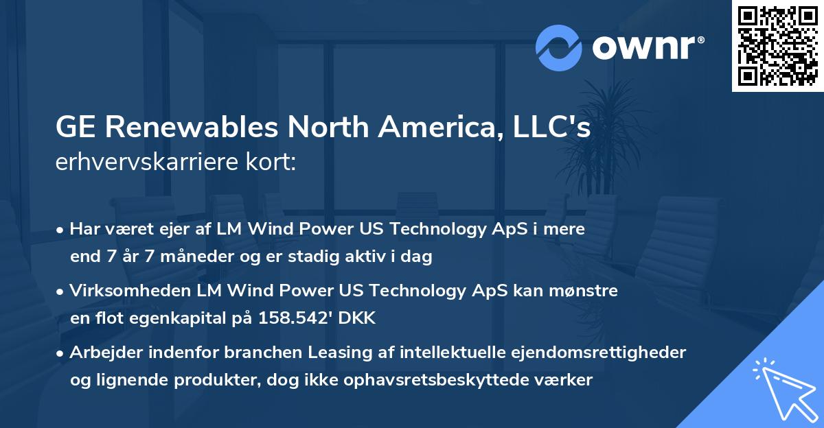 GE Renewables North America, LLC's erhvervskarriere kort