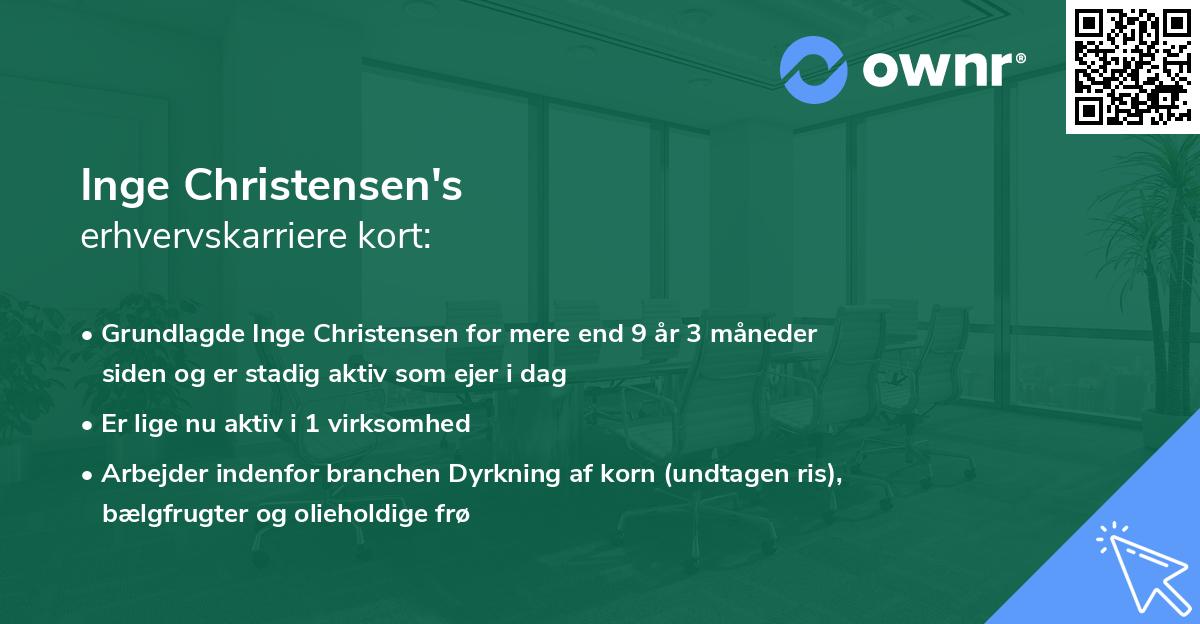 Inge Christensen's erhvervskarriere kort