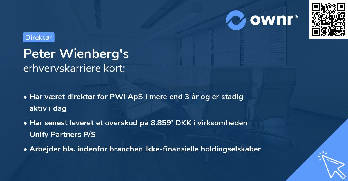 Peter Wienberg's erhvervskarriere kort