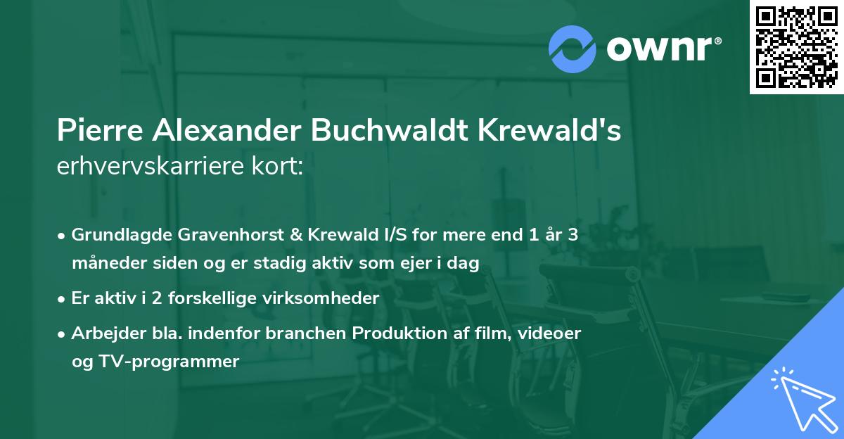 Pierre Alexander Buchwaldt Krewald's erhvervskarriere kort