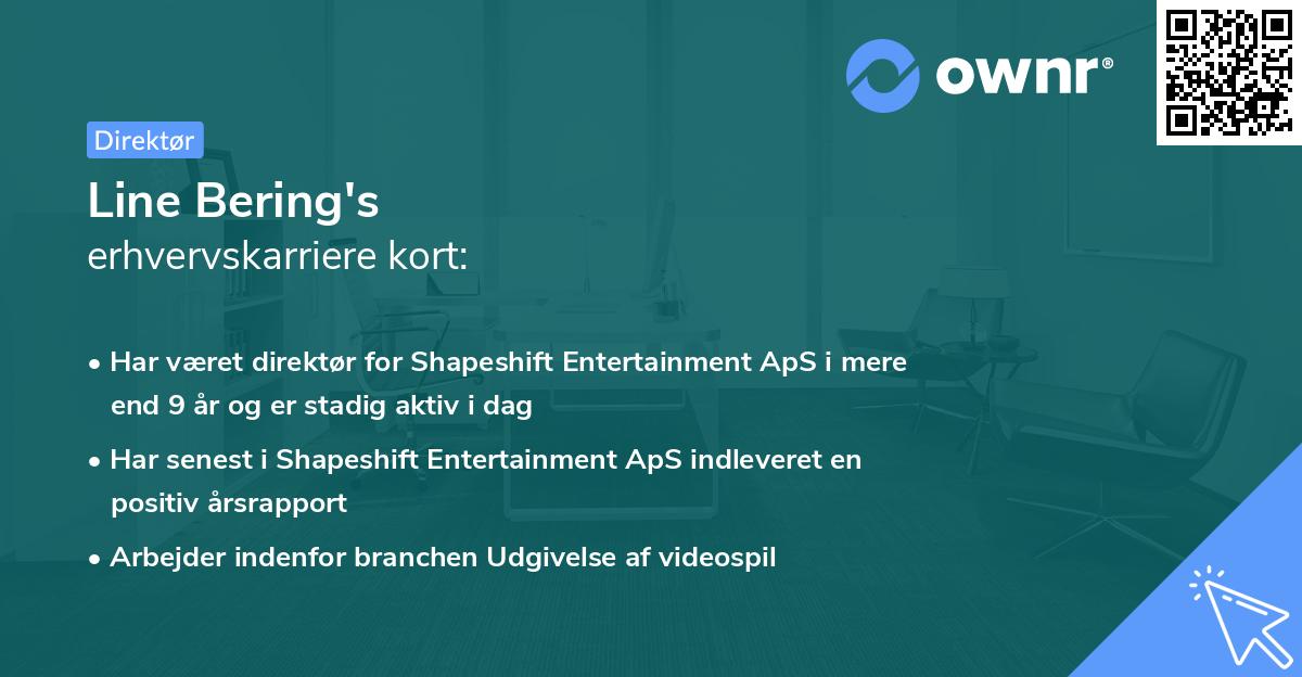 Line Bering's erhvervskarriere kort