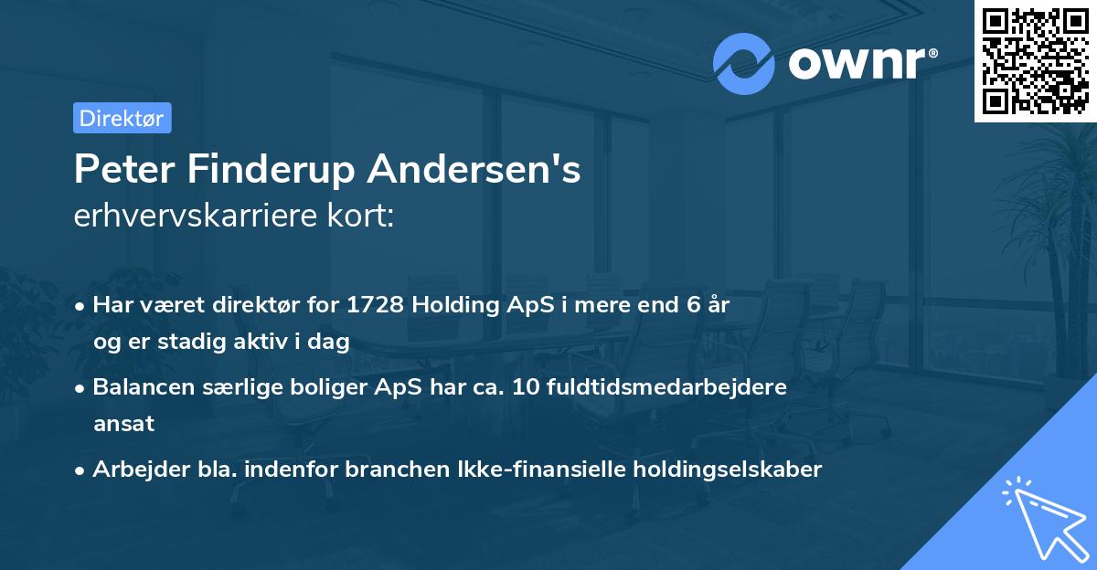 Peter Finderup Andersen's erhvervskarriere kort