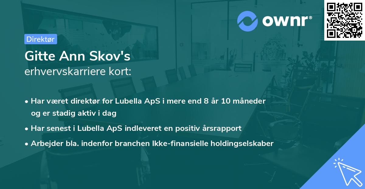 Gitte Ann Skov's erhvervskarriere kort
