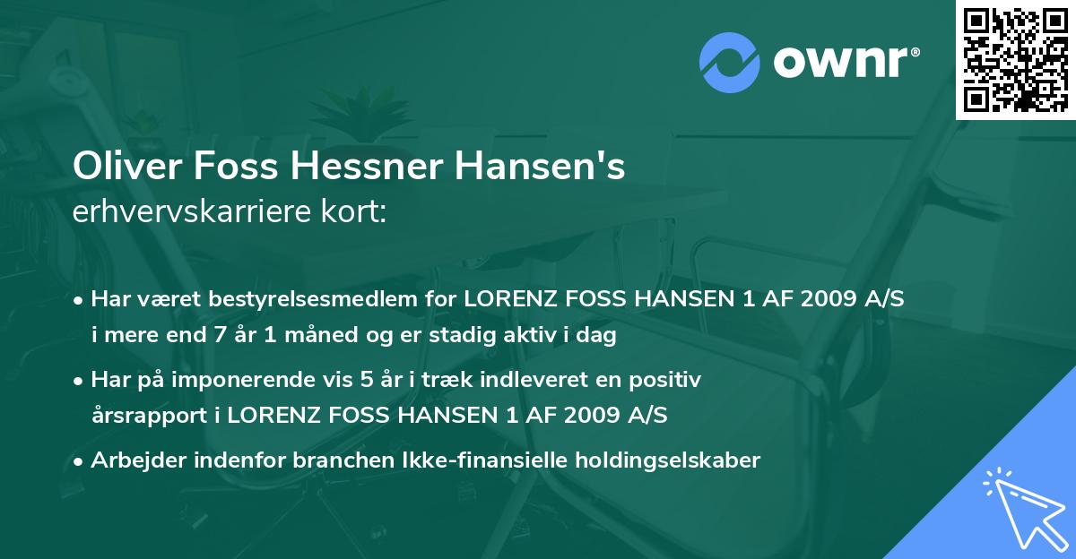 Oliver Foss Hessner Hansen's erhvervskarriere kort