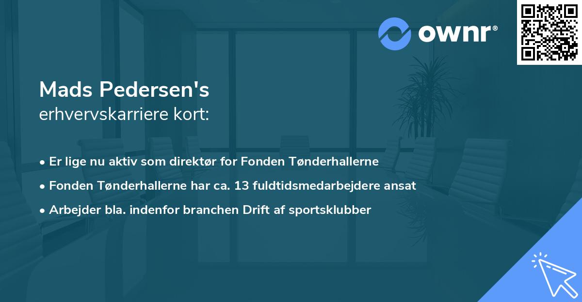 Mads Pedersen's erhvervskarriere kort