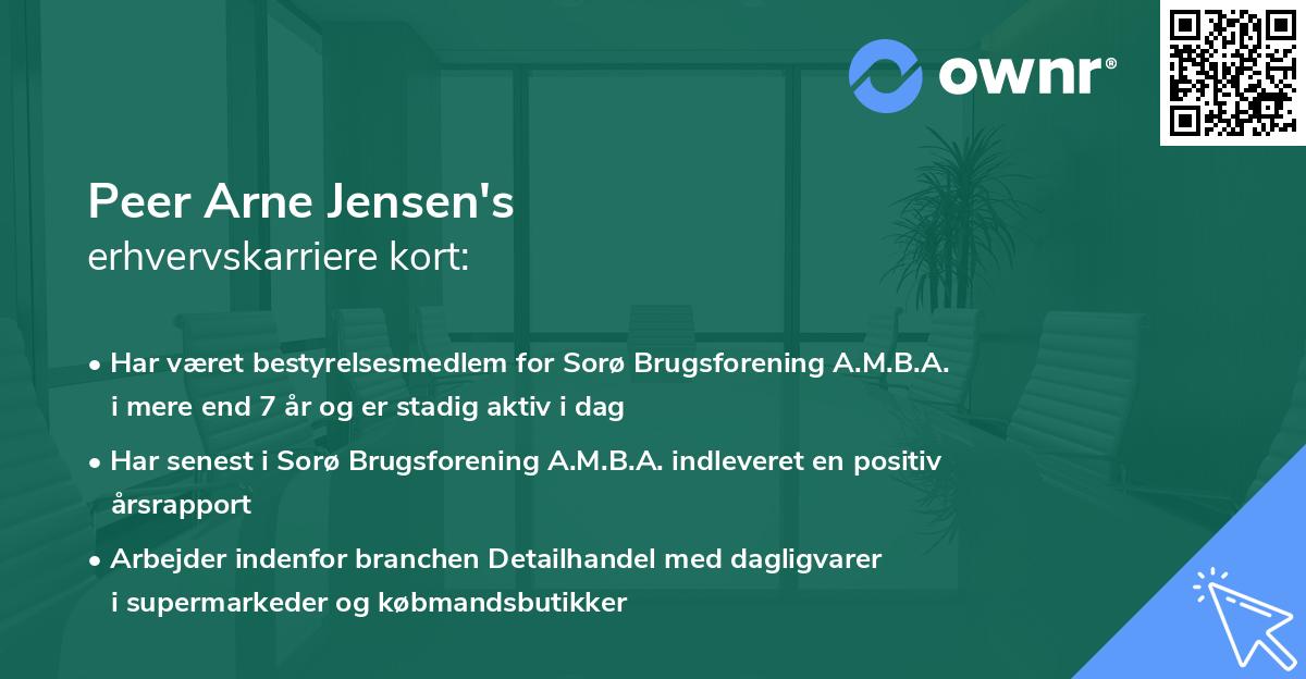 Peer Arne Jensen's erhvervskarriere kort