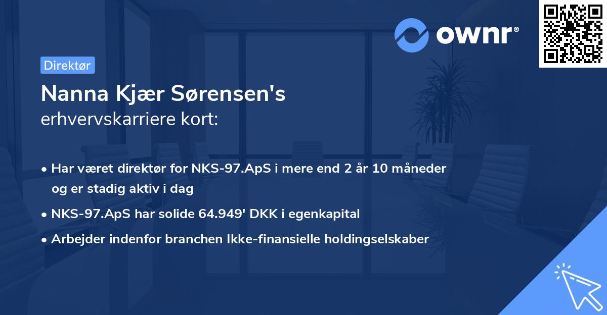 Nanna Kjær Sørensen's erhvervskarriere kort
