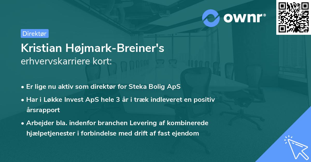 Kristian Højmark-Breiner's erhvervskarriere kort