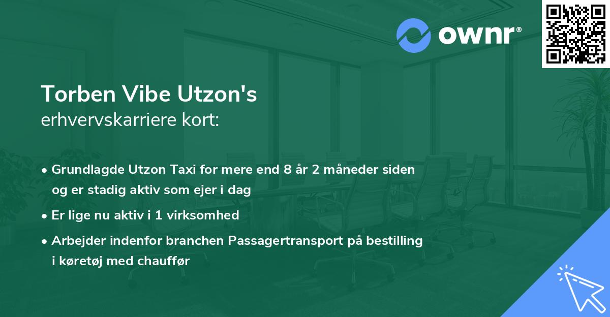 Torben Vibe Utzon's erhvervskarriere kort