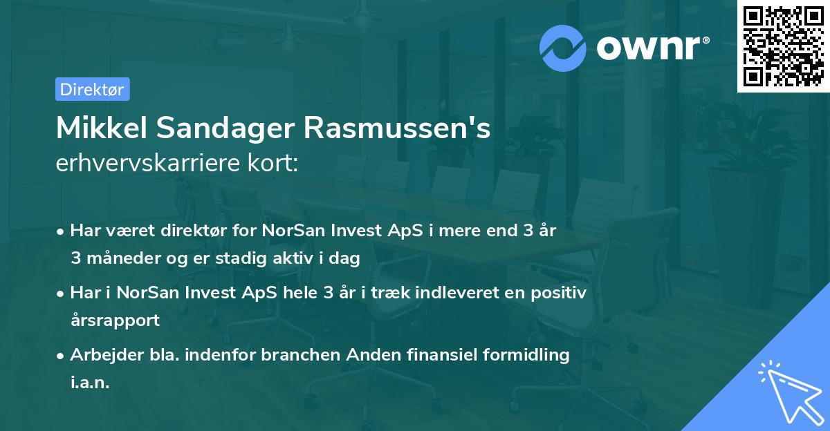 Mikkel Sandager Rasmussen's erhvervskarriere kort