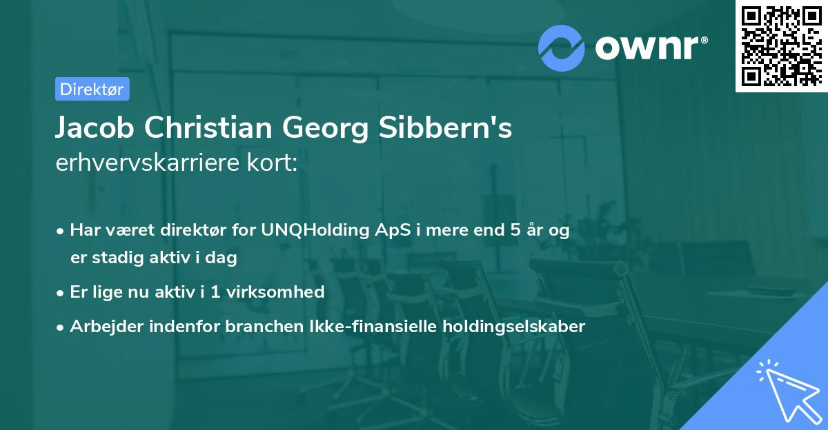 Jacob Christian Georg Sibbern's erhvervskarriere kort