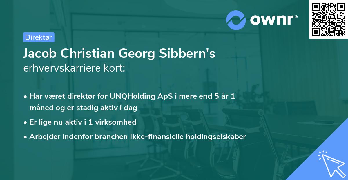Jacob Christian Georg Sibbern's erhvervskarriere kort