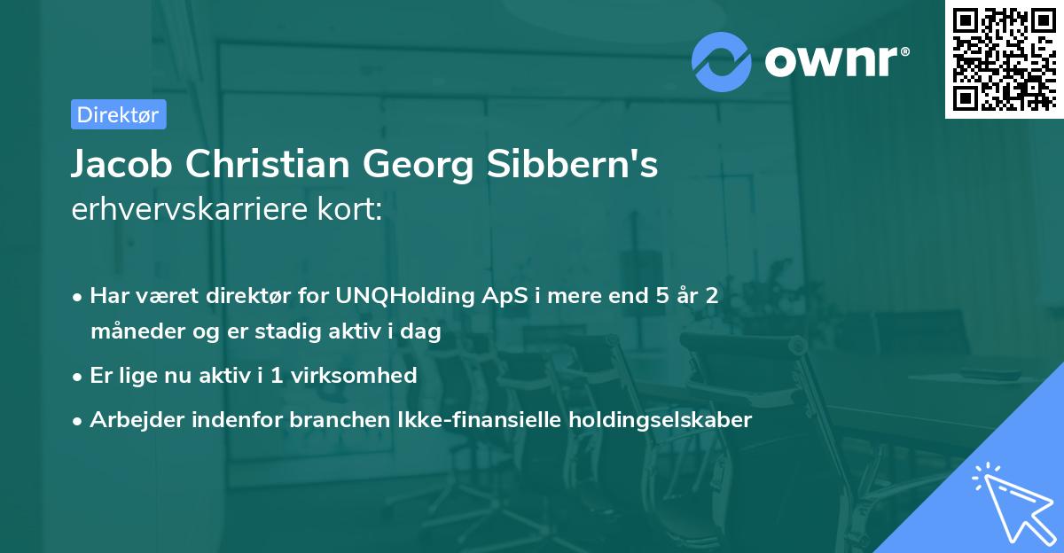 Jacob Christian Georg Sibbern's erhvervskarriere kort