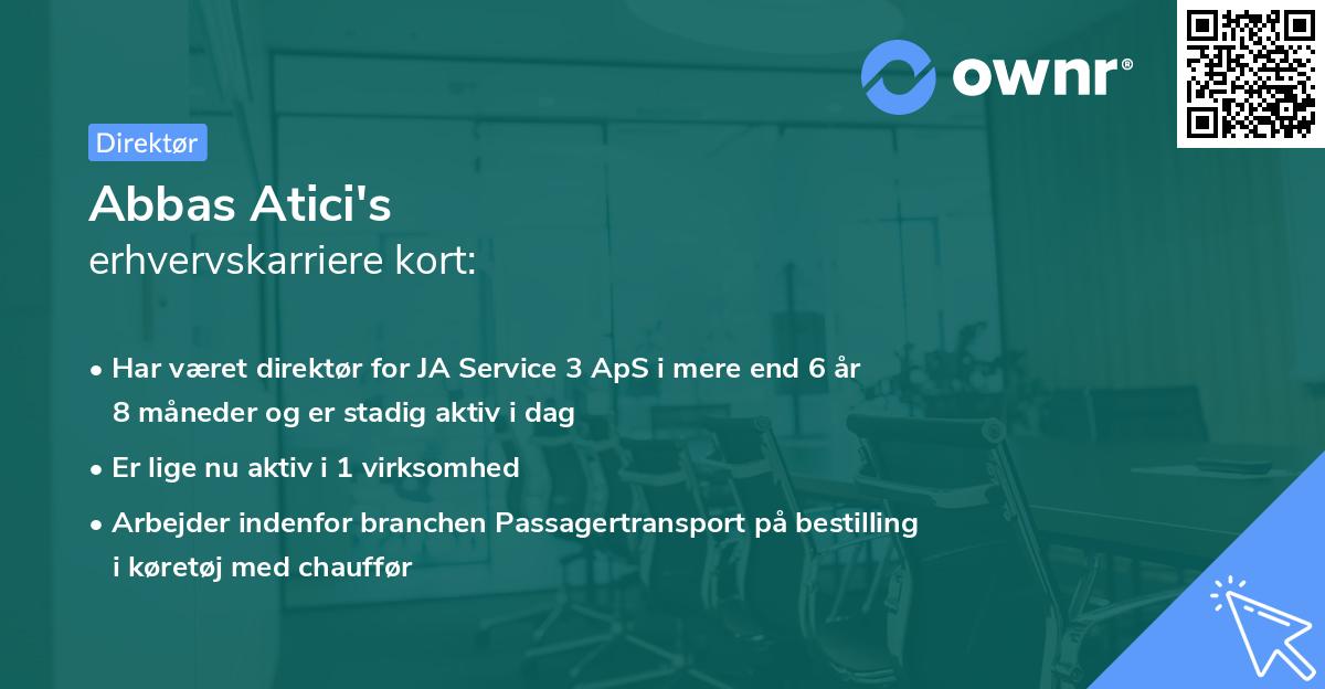 Abbas Atici's erhvervskarriere kort