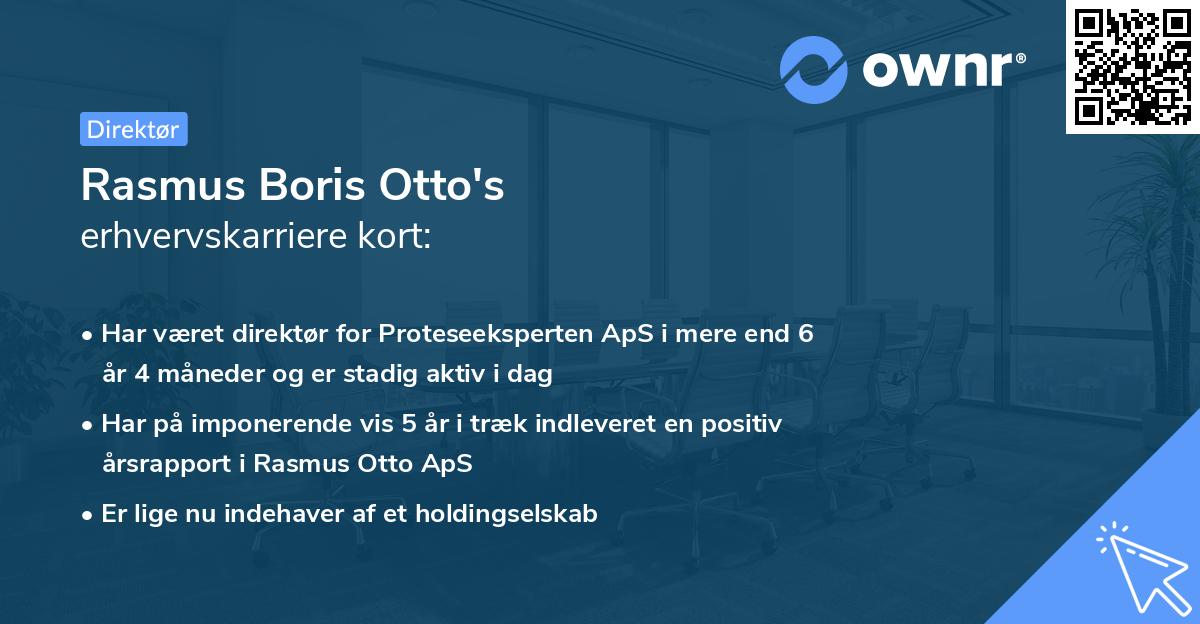 Rasmus Boris Otto's erhvervskarriere kort