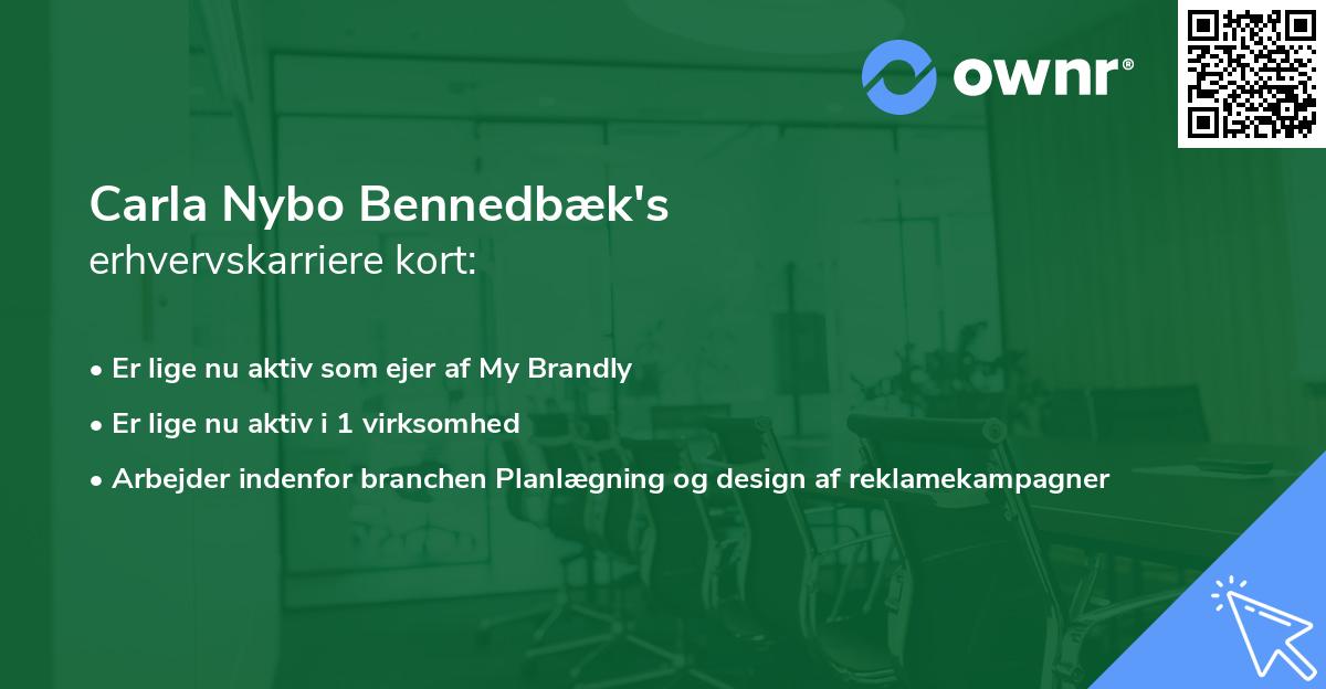Carla Nybo Bennedbæk's erhvervskarriere kort