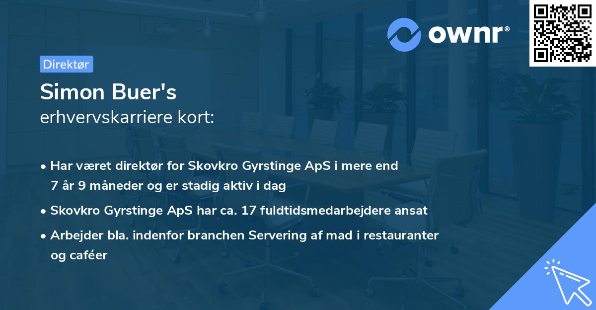 Simon Buer's erhvervskarriere kort