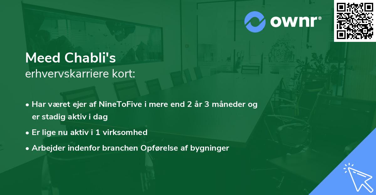 Meed Chabli's erhvervskarriere kort