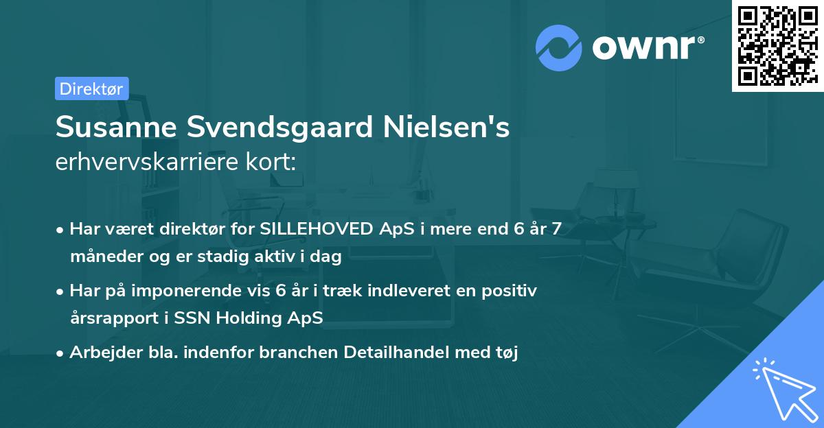 Susanne Svendsgaard Nielsen's erhvervskarriere kort