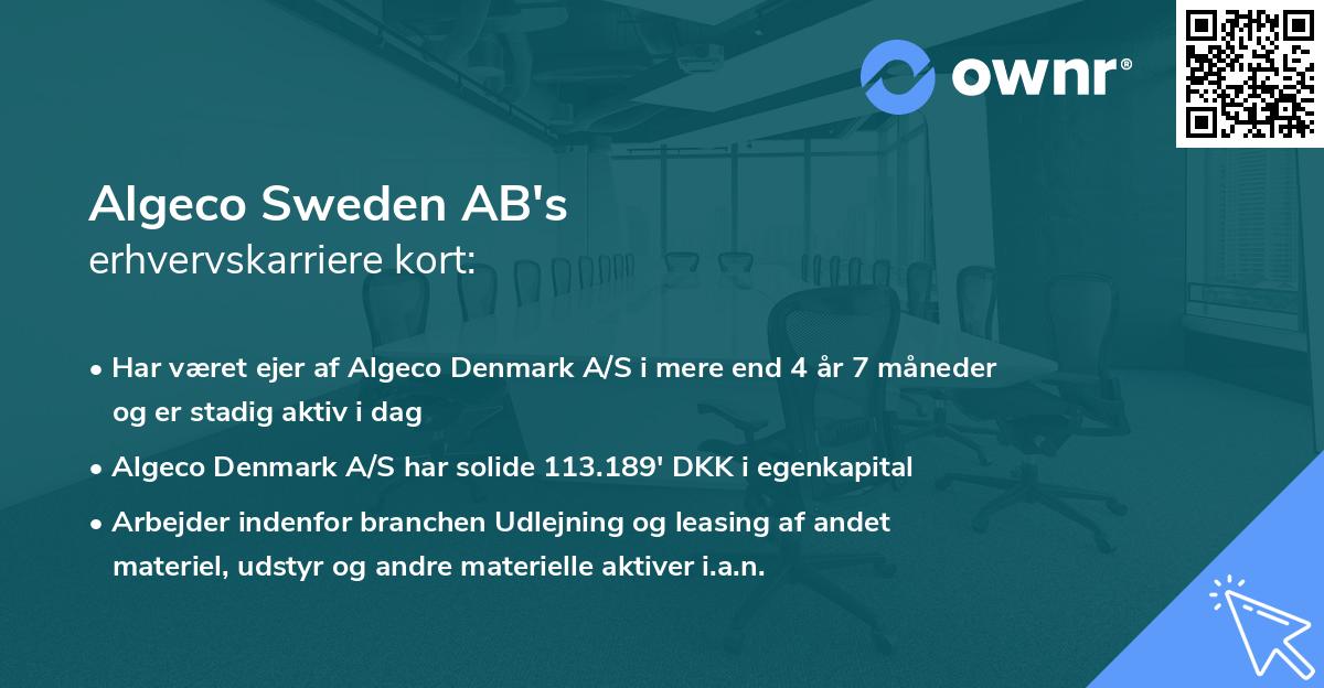 Algeco Sweden AB's erhvervskarriere kort