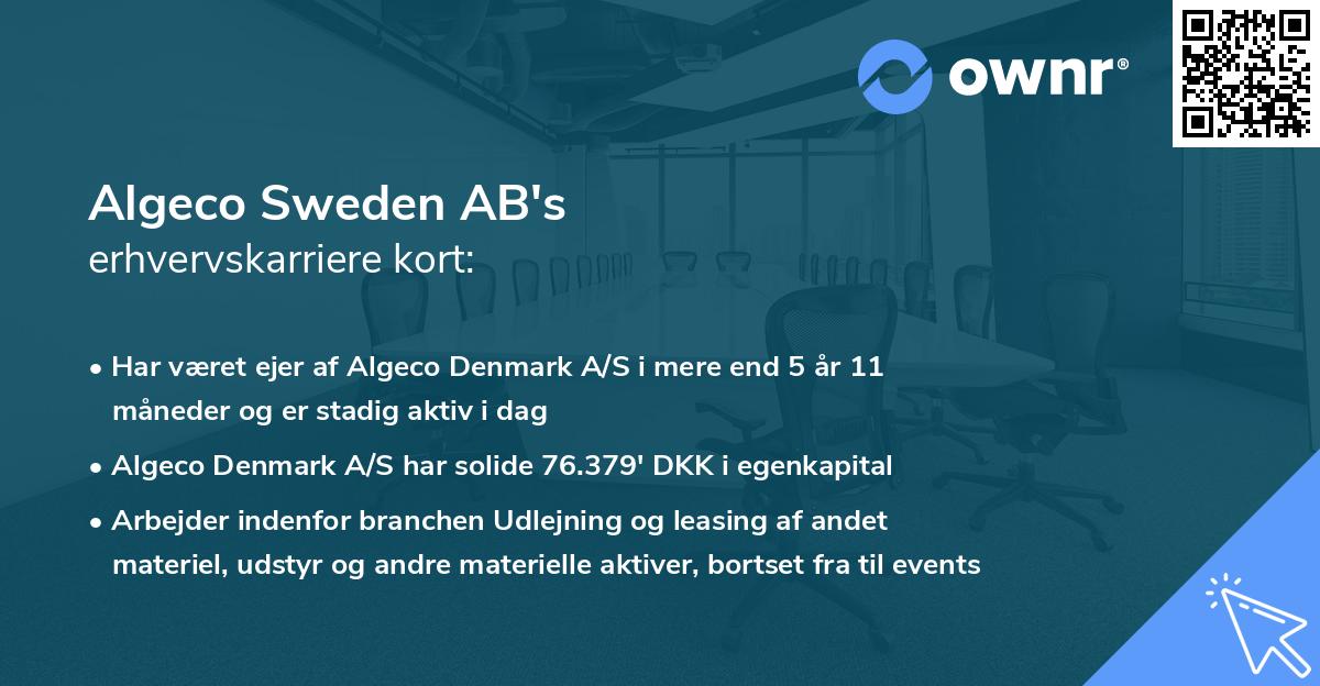 Algeco Sweden AB's erhvervskarriere kort