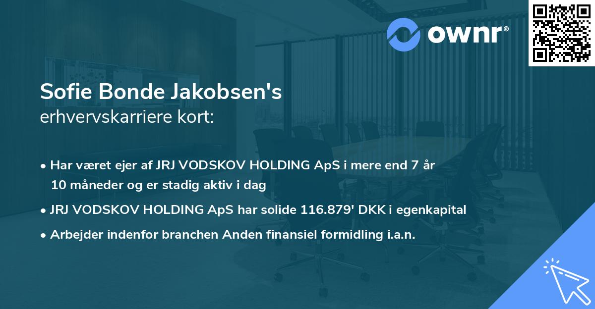 Sofie Bonde Jakobsen's erhvervskarriere kort