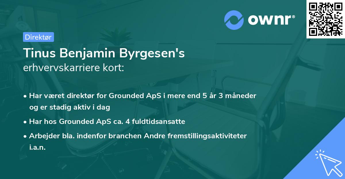 Tinus Benjamin Byrgesen's erhvervskarriere kort