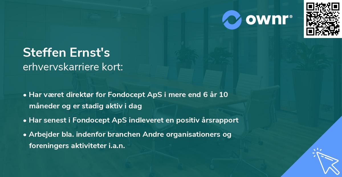 Steffen Ernst's erhvervskarriere kort