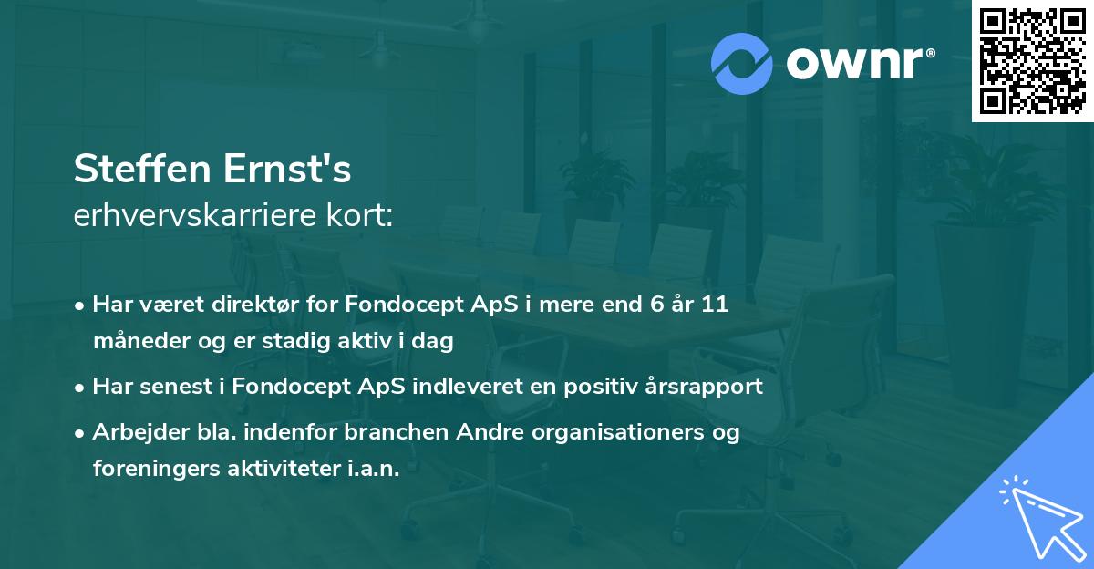 Steffen Ernst's erhvervskarriere kort