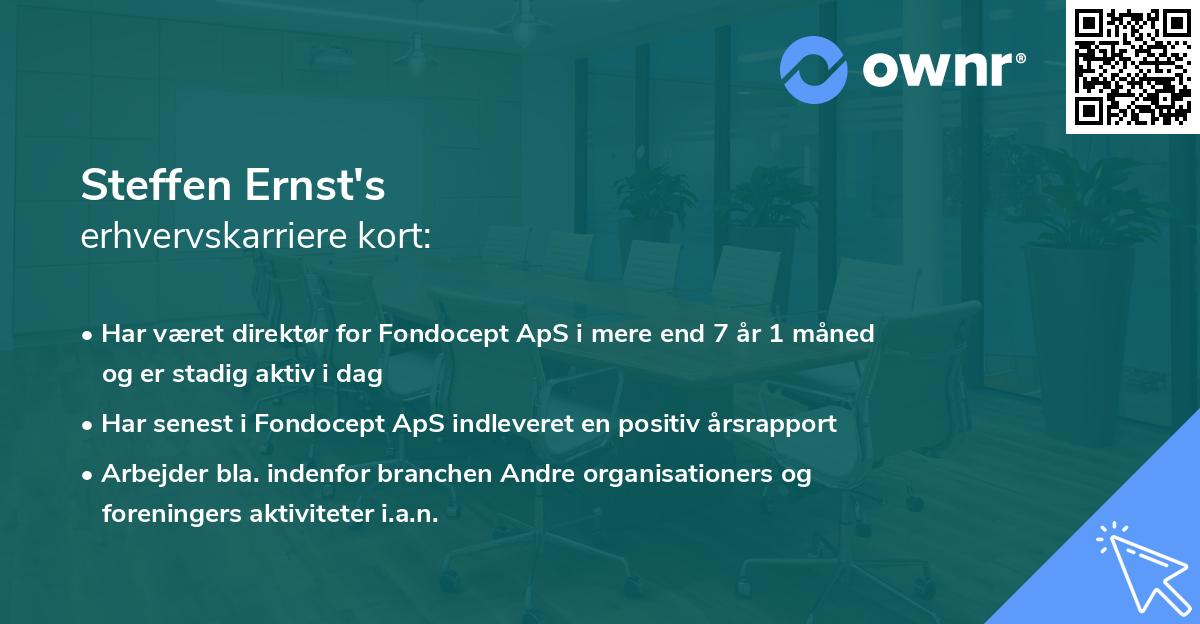 Steffen Ernst's erhvervskarriere kort
