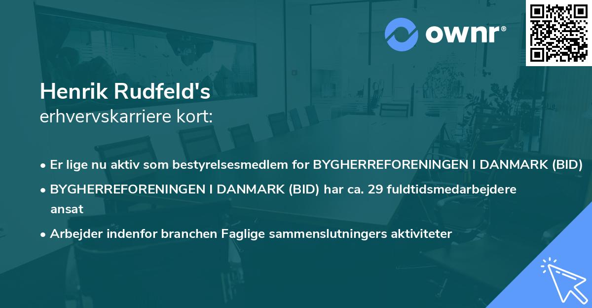 Henrik Rudfeld's erhvervskarriere kort