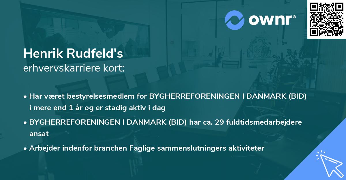 Henrik Rudfeld's erhvervskarriere kort