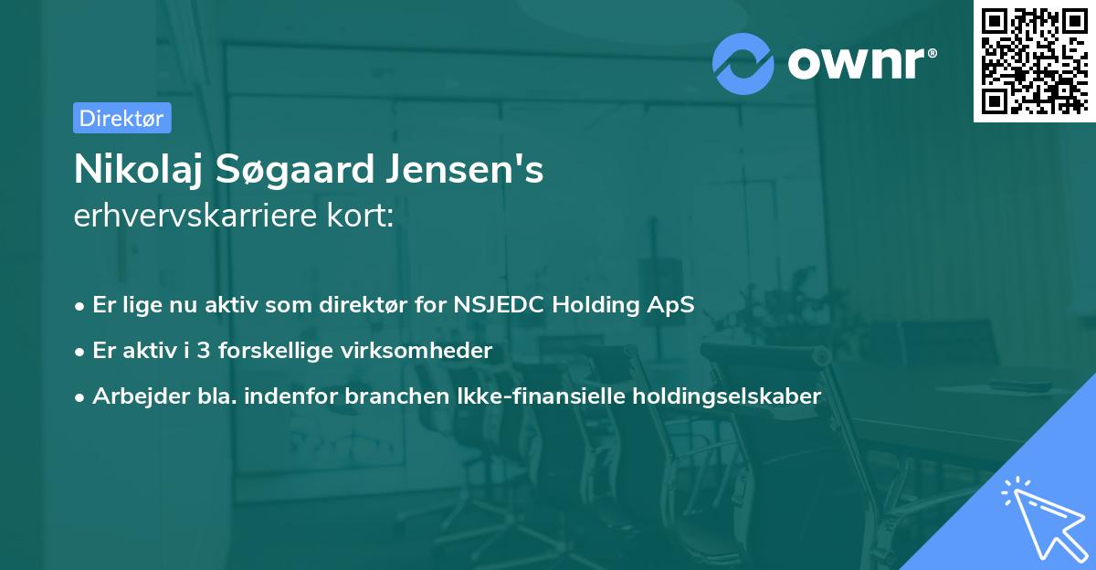 Nikolaj Søgaard Jensen's erhvervskarriere kort