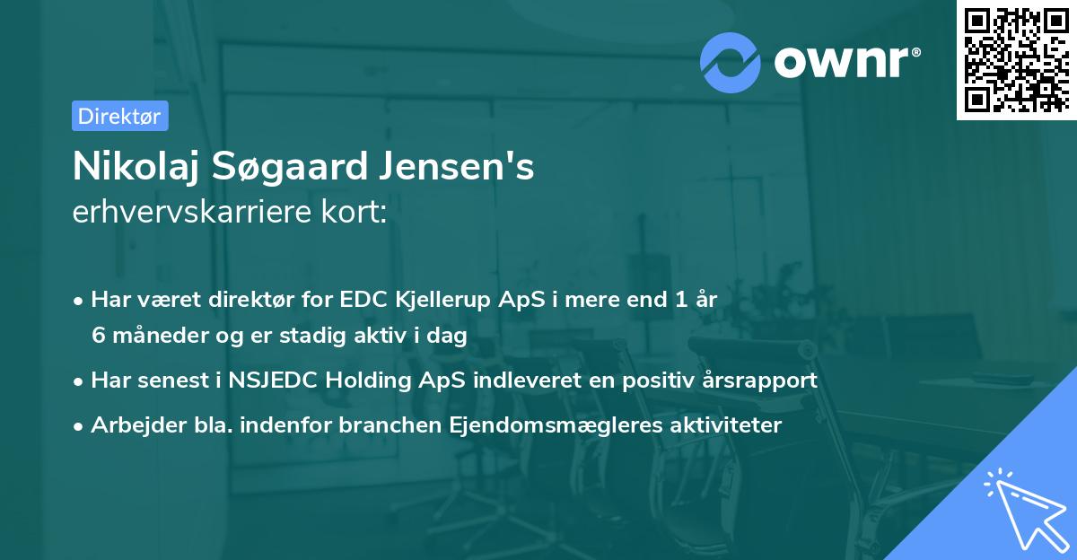 Nikolaj Søgaard Jensen's erhvervskarriere kort