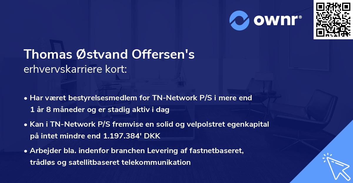 Thomas Østvand Offersen's erhvervskarriere kort