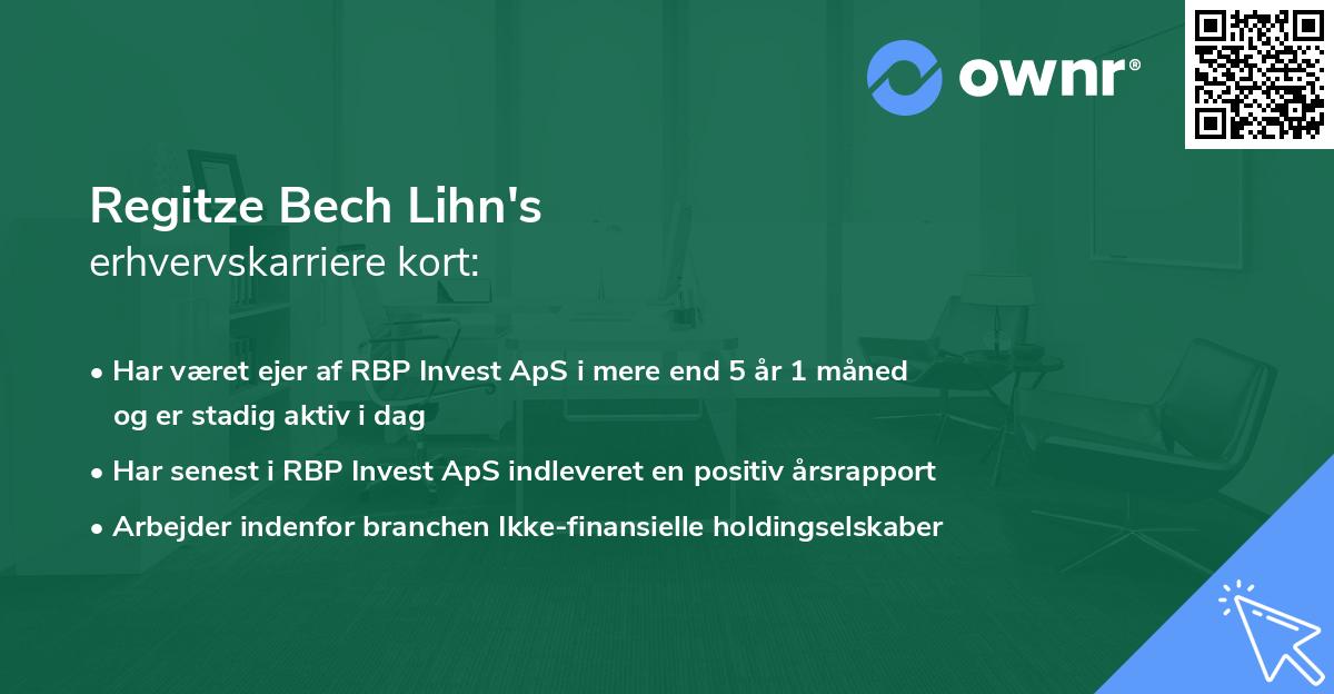 Regitze Bech Lihn's erhvervskarriere kort