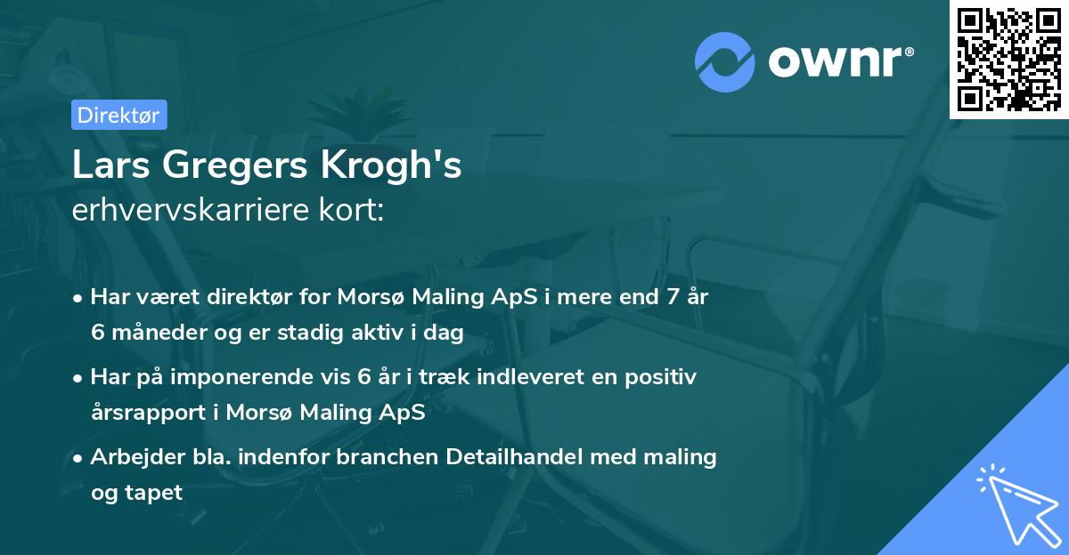 Lars Gregers Krogh's erhvervskarriere kort