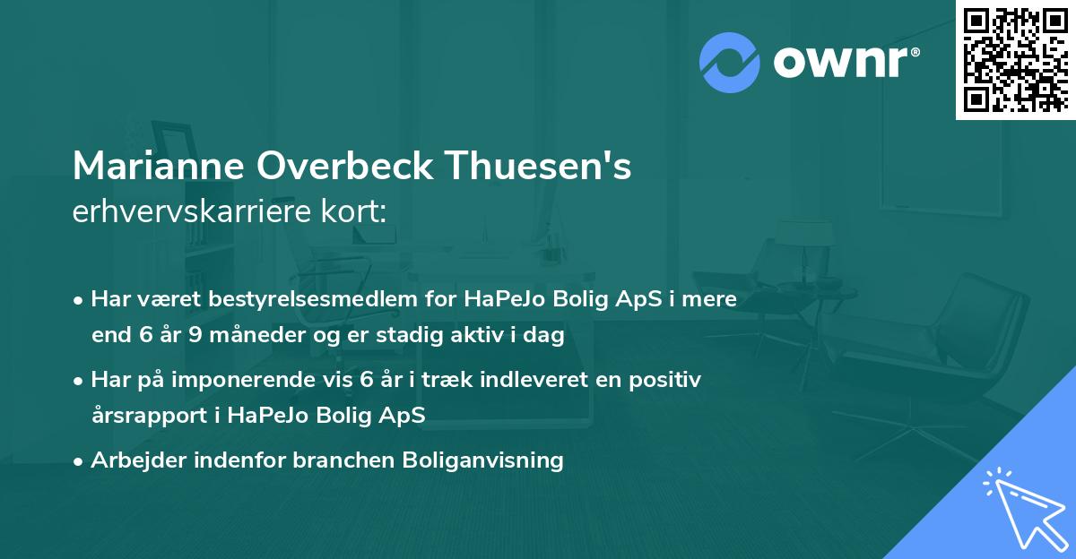Marianne Overbeck Thuesen's erhvervskarriere kort