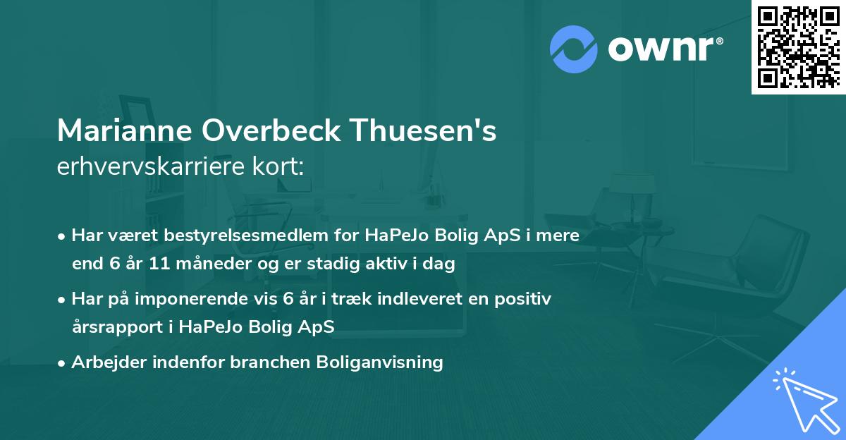 Marianne Overbeck Thuesen's erhvervskarriere kort