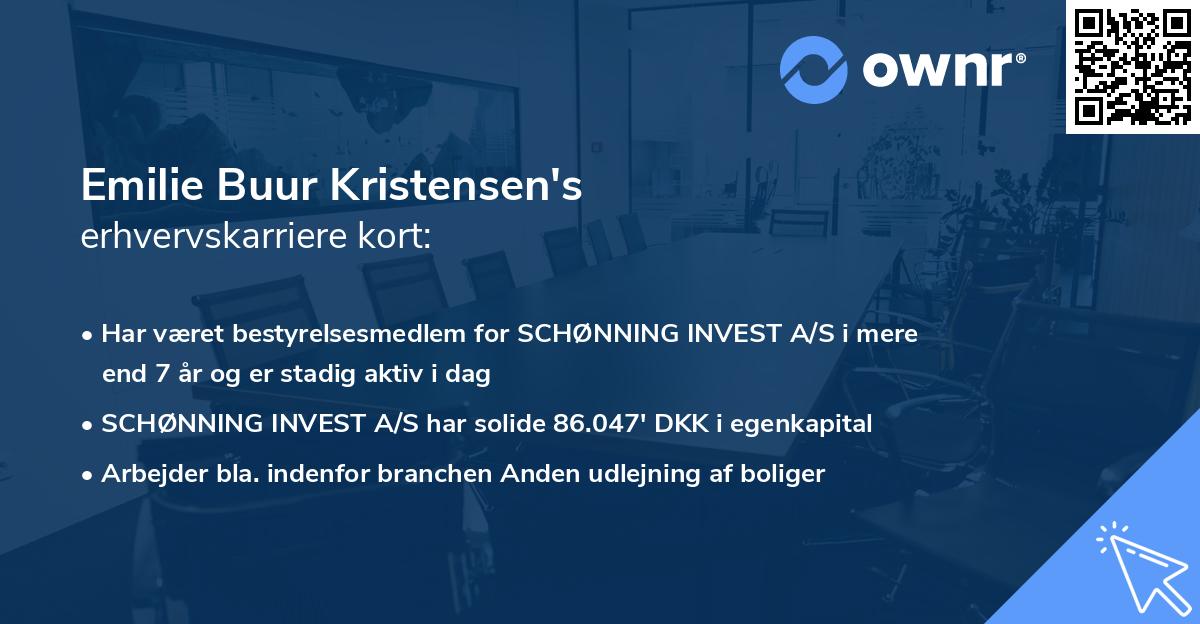 Emilie Buur Kristensen's erhvervskarriere kort