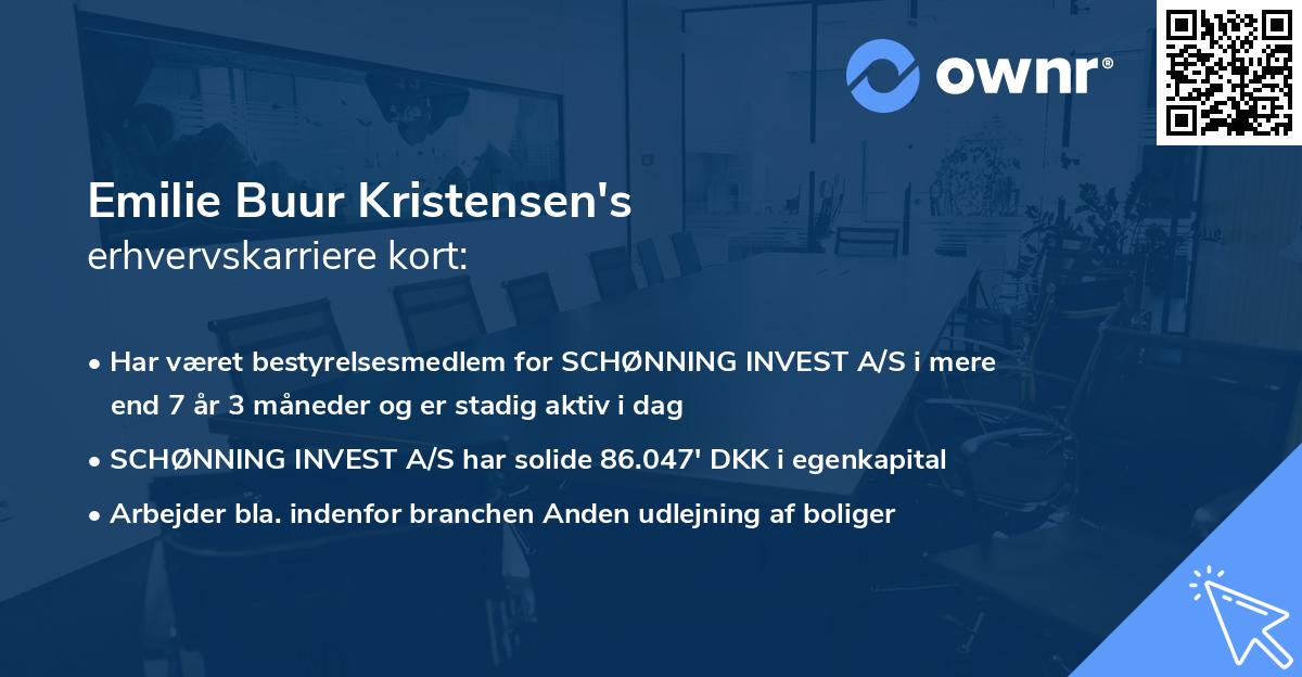 Emilie Buur Kristensen's erhvervskarriere kort