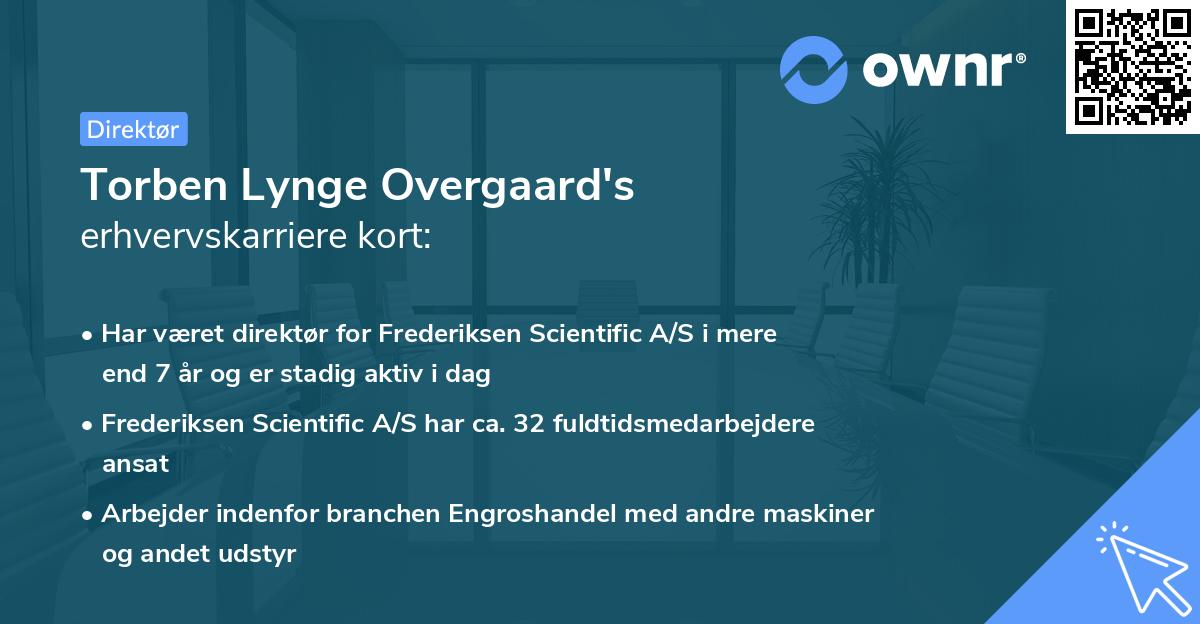 Torben Lynge Overgaard's erhvervskarriere kort