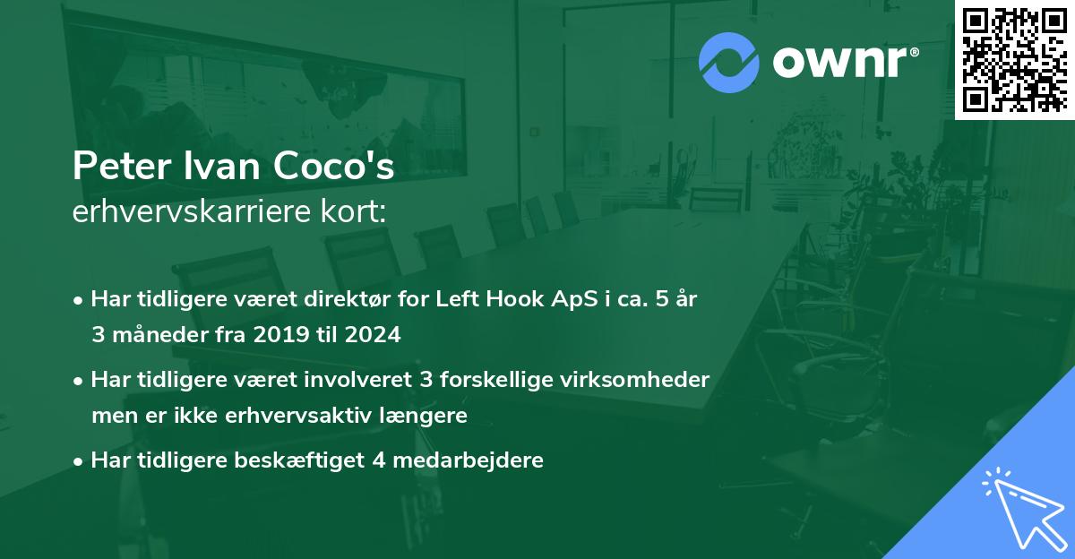 Peter Ivan Coco's erhvervskarriere kort